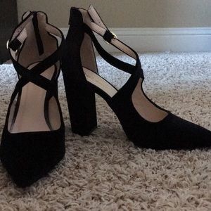 Crushed Velvet Chunky Heel